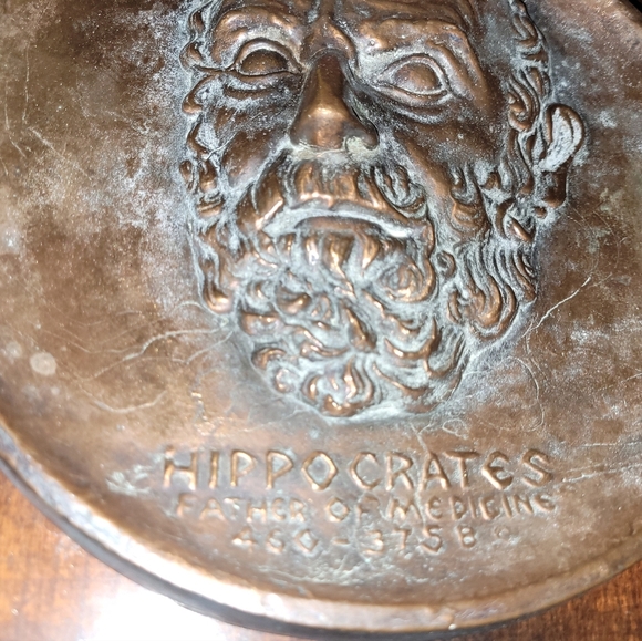 Hippocrates "Father of Medicine" Bronze Plaque - Picture 3 of 3